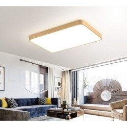 Ultratyndt rektangel, der kan dæmpes, moderne moderne nordisk stil Flush Mount messing loftslamper med akrylskærm kan også bruges som væglampe