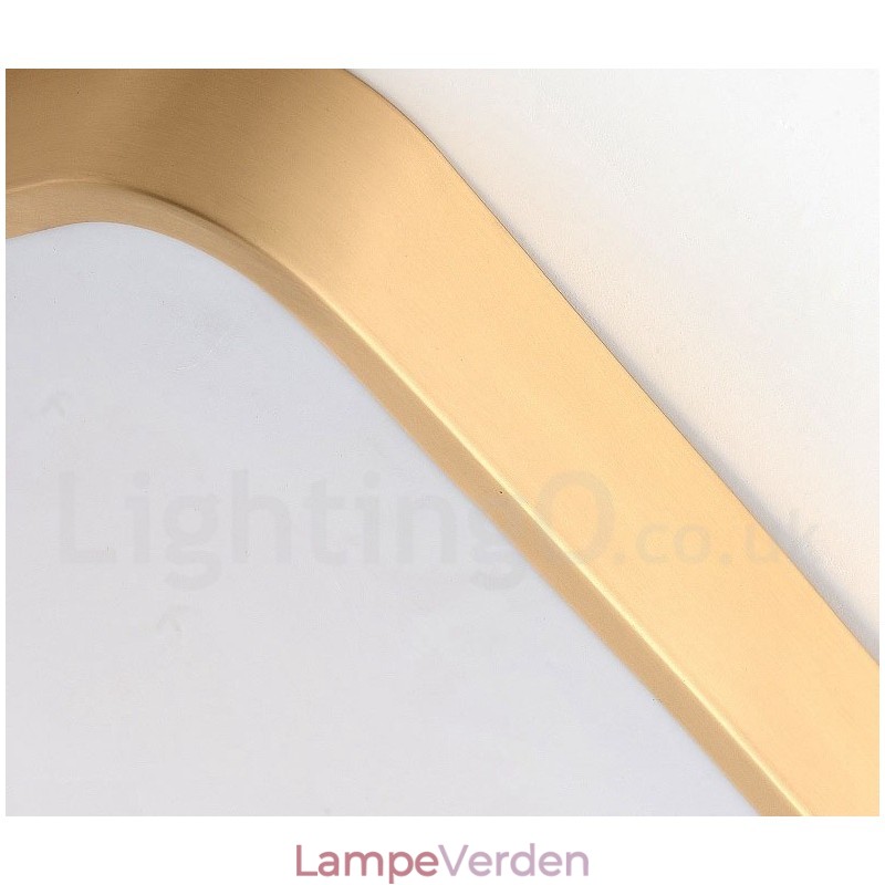 Ultratyndt rektangel, der kan dæmpes, moderne moderne nordisk stil Flush Mount messing loftslamper med akrylskærm kan også bruges som væglampe