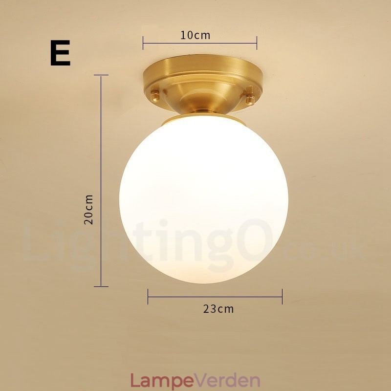 Pure Brass Rustic Lodge Nordic Style Flush Mount Loftslamper med glasskærm