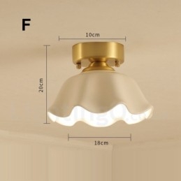 Pure Brass Rustic Lodge Nordic Style Flush Mount Loftslamper med glasskærm