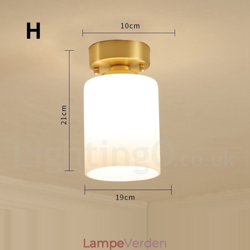 Pure Brass Rustic Lodge Nordic Style Flush Mount Loftslamper med glasskærm