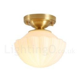Pure Brass Rustic Lodge Nordic Style Flush Mount Loftslamper med glasskærm