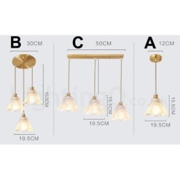 Pure Brass Rustic Lodge Nordic Style Pendel med glasskærm