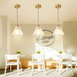 Pure Brass Rustic Lodge Nordic Style Pendel med glasskærm
