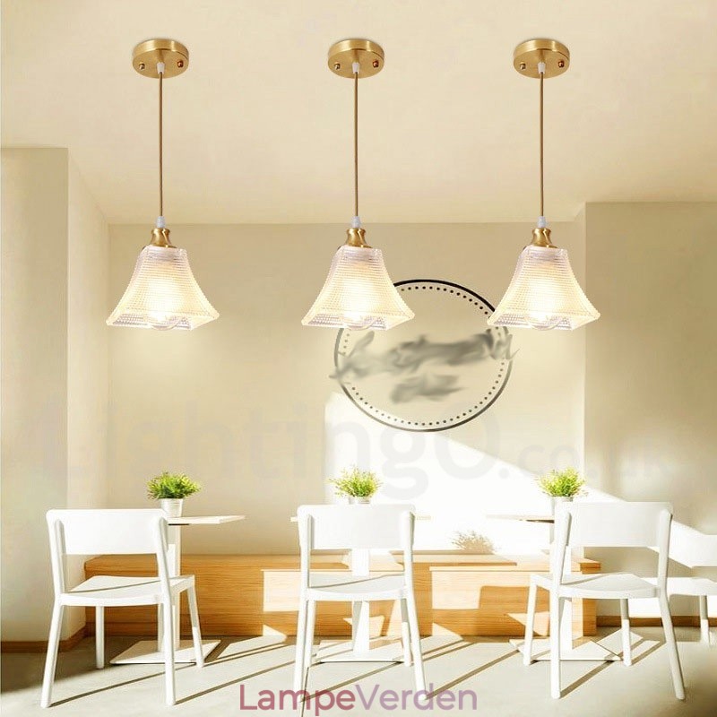 Pure Brass Rustic Lodge Nordic Style Pendel med glasskærm