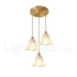 Pure Brass Rustic Lodge Nordic Style Pendel med glasskærm