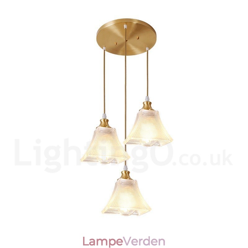Pure Brass Rustic Lodge Nordic Style Pendel med glasskærm