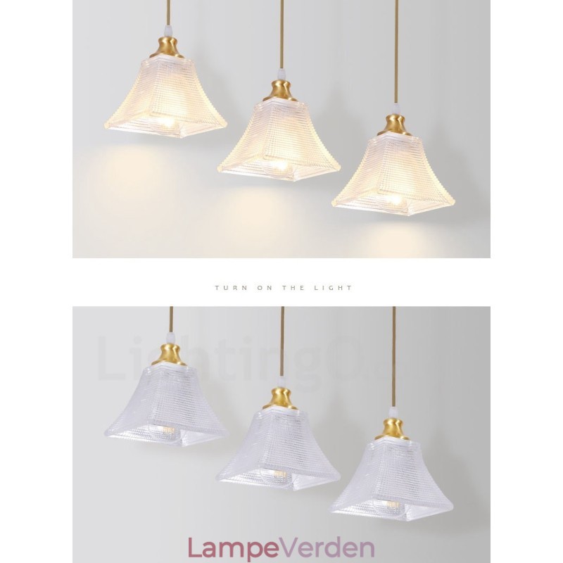 Pure Brass Rustic Lodge Nordic Style Pendel med glasskærm