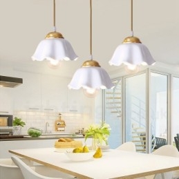 Pure Brass Rustic Lodge Nordic Style Pendel med keramikskærm