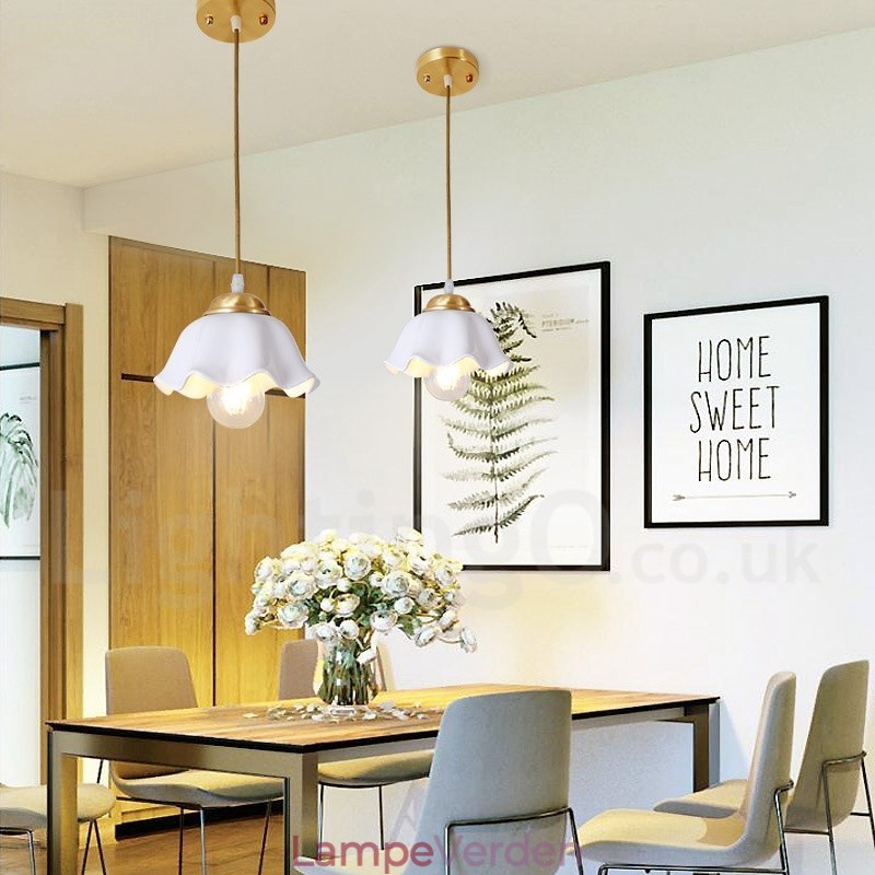 Pure Brass Rustic Lodge Nordic Style Pendel med keramikskærm
