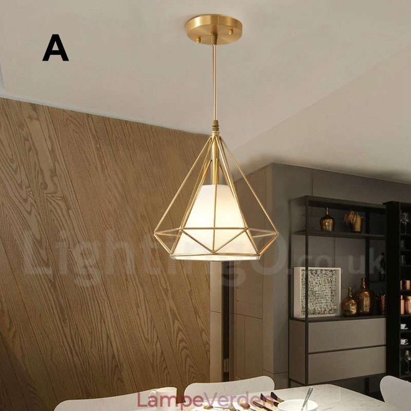 Pure Brass Rustic Lodge Nordic Style Pendel med stofskærm