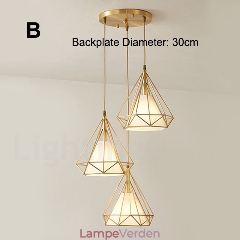 Pure Brass Rustic Lodge Nordic Style Pendel med stofskærm