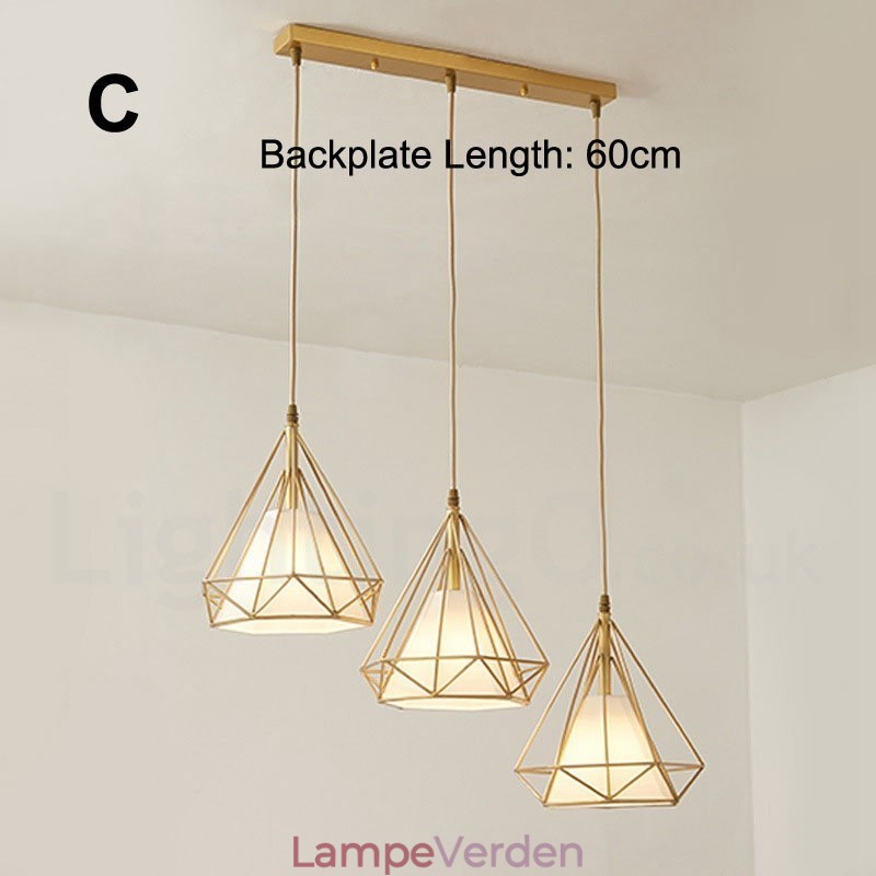 Pure Brass Rustic Lodge Nordic Style Pendel med stofskærm