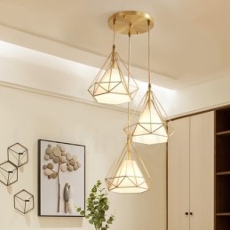 Pure Brass Rustic Lodge Nordic Style Pendel med stofskærm