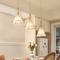 Pure Brass Rustic Lodge Nordic Style Pendel med stofskærm