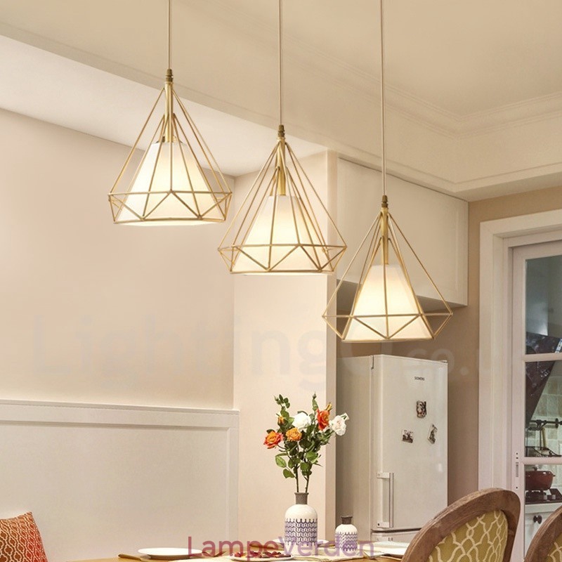 Pure Brass Rustic Lodge Nordic Style Pendel med stofskærm