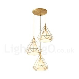 Pure Brass Rustic Lodge Nordic Style Pendel med stofskærm