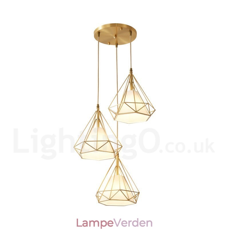 Pure Brass Rustic Lodge Nordic Style Pendel med stofskærm