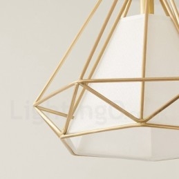 Pure Brass Rustic Lodge Nordic Style Pendel med stofskærm