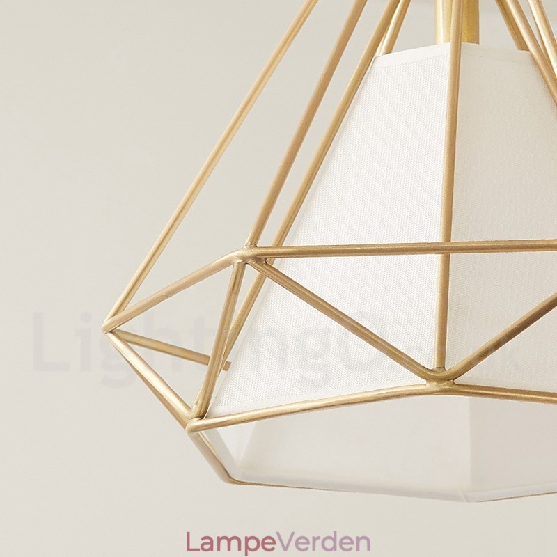 Pure Brass Rustic Lodge Nordic Style Pendel med stofskærm