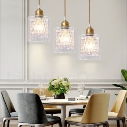 Pure Brass Rustic Lodge Nordic Style Pendel med glasskærm