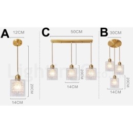 Pure Brass Rustic Lodge Nordic Style Pendel med glasskærm