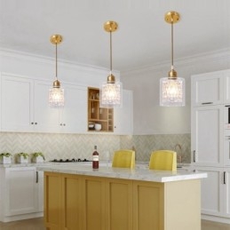 Pure Brass Rustic Lodge Nordic Style Pendel med glasskærm