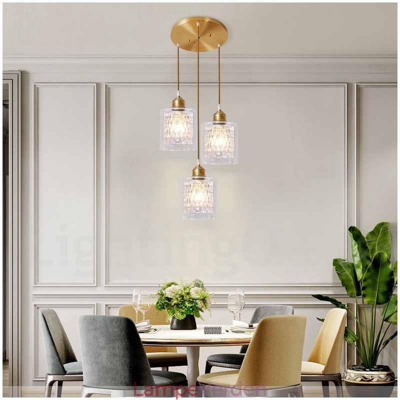 Pure Brass Rustic Lodge Nordic Style Pendel med glasskærm