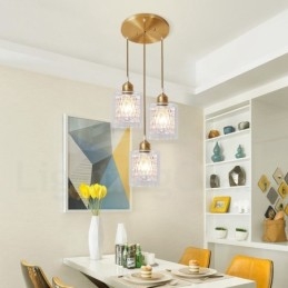 Pure Brass Rustic Lodge Nordic Style Pendel med glasskærm