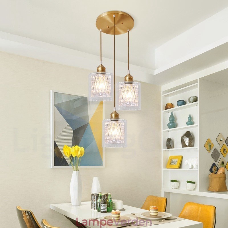 Pure Brass Rustic Lodge Nordic Style Pendel med glasskærm