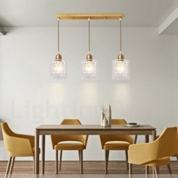 Pure Brass Rustic Lodge Nordic Style Pendel med glasskærm