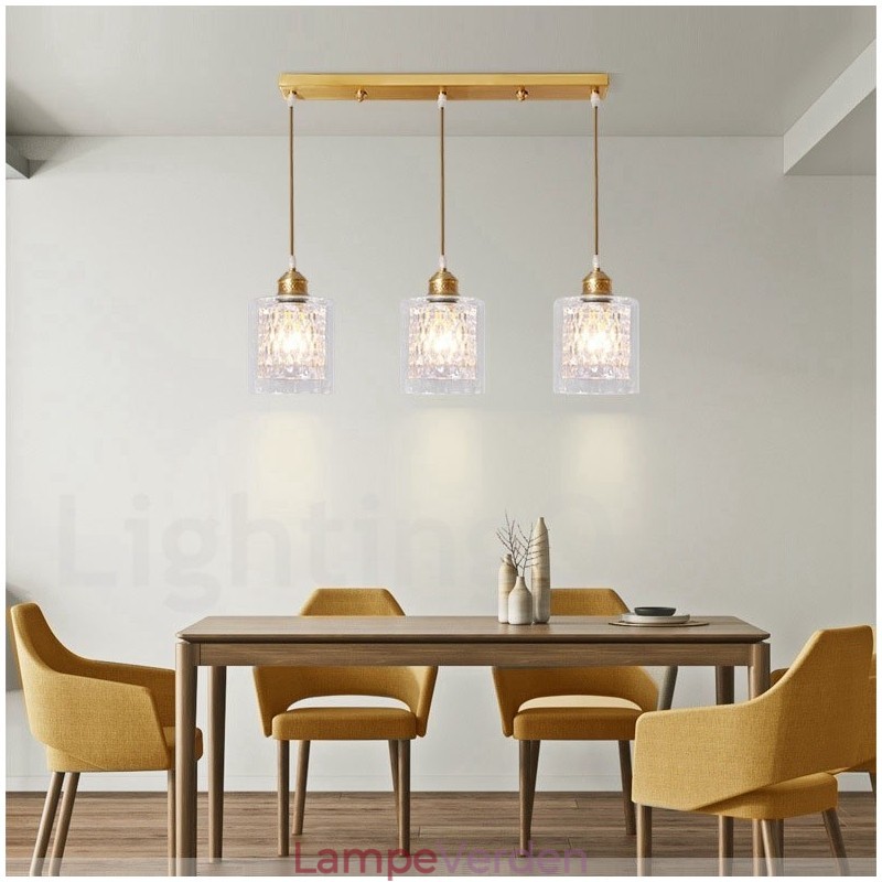 Pure Brass Rustic Lodge Nordic Style Pendel med glasskærm