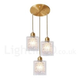 Pure Brass Rustic Lodge Nordic Style Pendel med glasskærm