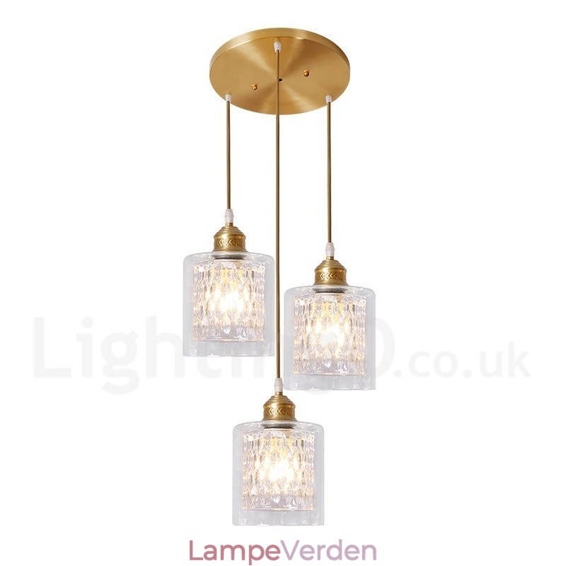 Pure Brass Rustic Lodge Nordic Style Pendel med glasskærm
