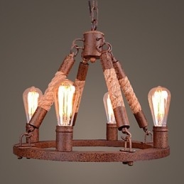 Vintage Reb Pendel Light Loft Kreativ Industriel Lampe Amerikansk Stil Dekoration