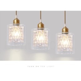 Pure Brass Rustic Lodge Nordic Style Pendel med glasskærm