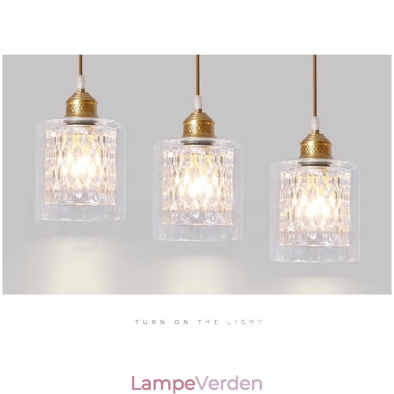 Pure Brass Rustic Lodge Nordic Style Pendel med glasskærm