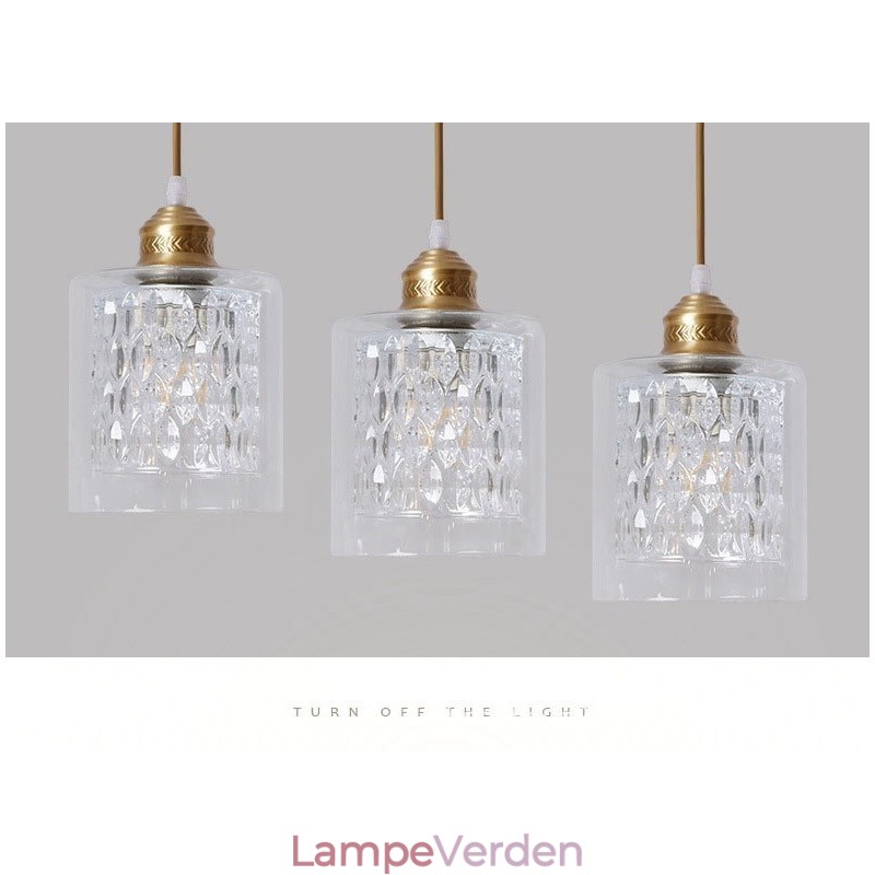 Pure Brass Rustic Lodge Nordic Style Pendel med glasskærm