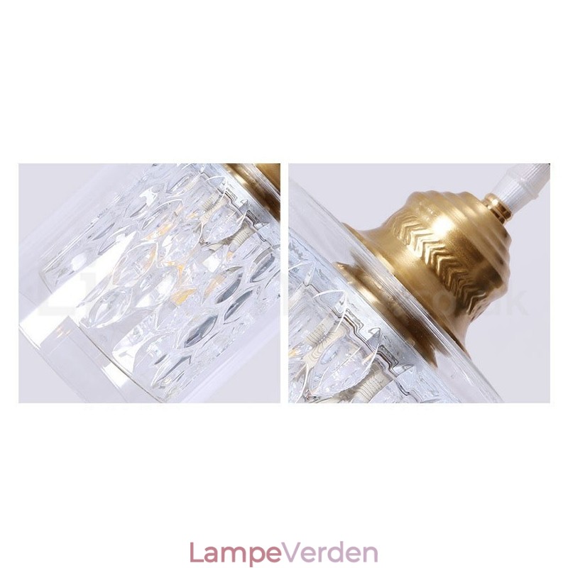 Pure Brass Rustic Lodge Nordic Style Pendel med glasskærm