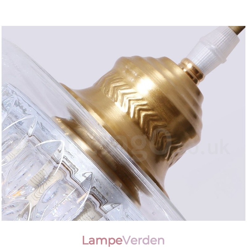Pure Brass Rustic Lodge Nordic Style Pendel med glasskærm