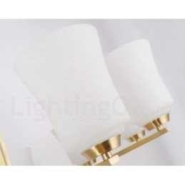 8 lys ren messing stor luksuriøs rustik retro vintage messing vedhæng lysekrone med glasskærme