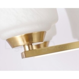 8 lys ren messing stor luksuriøs rustik retro vintage messing vedhæng lysekrone med glasskærme