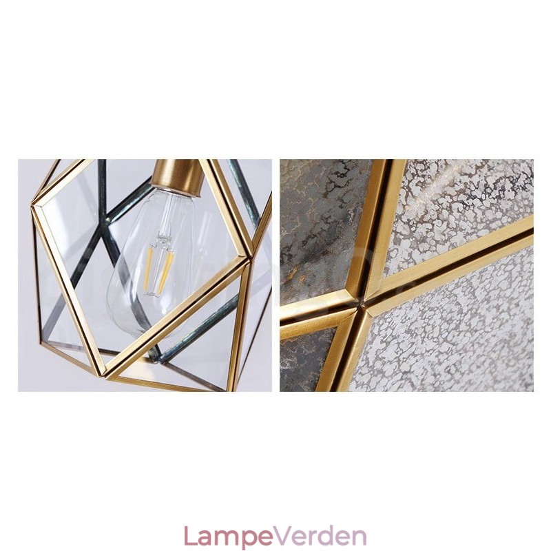 Pure Brass Rustic Lodge Nordic Style Pendel med glasskærm