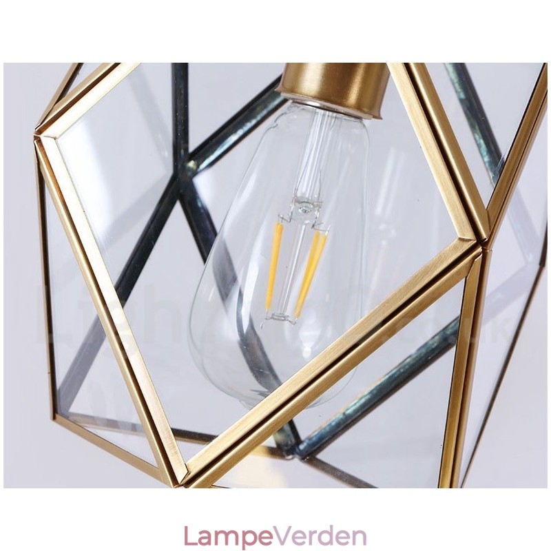 Pure Brass Rustic Lodge Nordic Style Pendel med glasskærm
