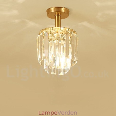 Pure Brass Rustic Lodge Nordic Style Flush Mount Crystal Ceiling Lights Pure Brass Rustic Lodge Nordic Style Flush Mount Crystal Ceiling Lights