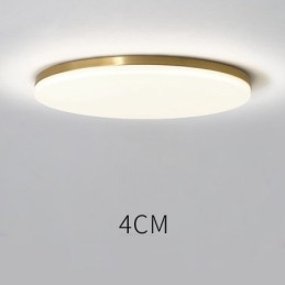 Messing Ultratynd rund dæmpbar moderne moderne nordisk stil flush-mount loftslamper med akrylskærm kan også bruges som væglampe