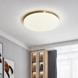 Messing Ultratynd rund dæmpbar moderne moderne nordisk stil flush-mount loftslamper med akrylskærm kan også bruges som væglampe