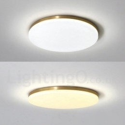 Messing Ultratynd rund dæmpbar moderne moderne nordisk stil flush-mount loftslamper med akrylskærm kan også bruges som væglampe