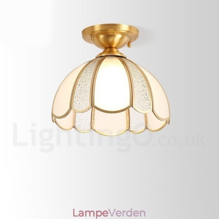Pure Brass Rustic Lodge Nordic Style Flush Mount Loftslampe med glasskærm Pure Brass Rustic Lodge Nordic Style Flush Mount Loftslampe med glasskærm