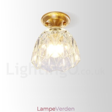 Pure Brass Rustic Lodge Nordic Style Flush Mount Loftslampe med glasskærm Pure Brass Rustic Lodge Nordic Style Flush Mount Loftslampe med glasskærm